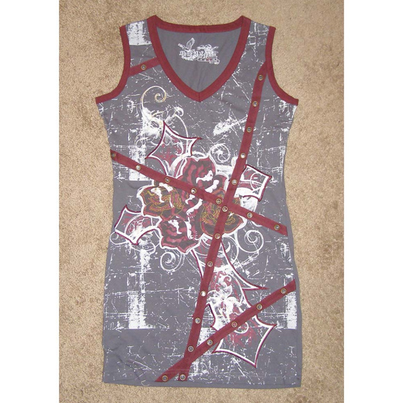New Sour n Cream graphic print tank dress L 8-10 - Picture 5 of 6